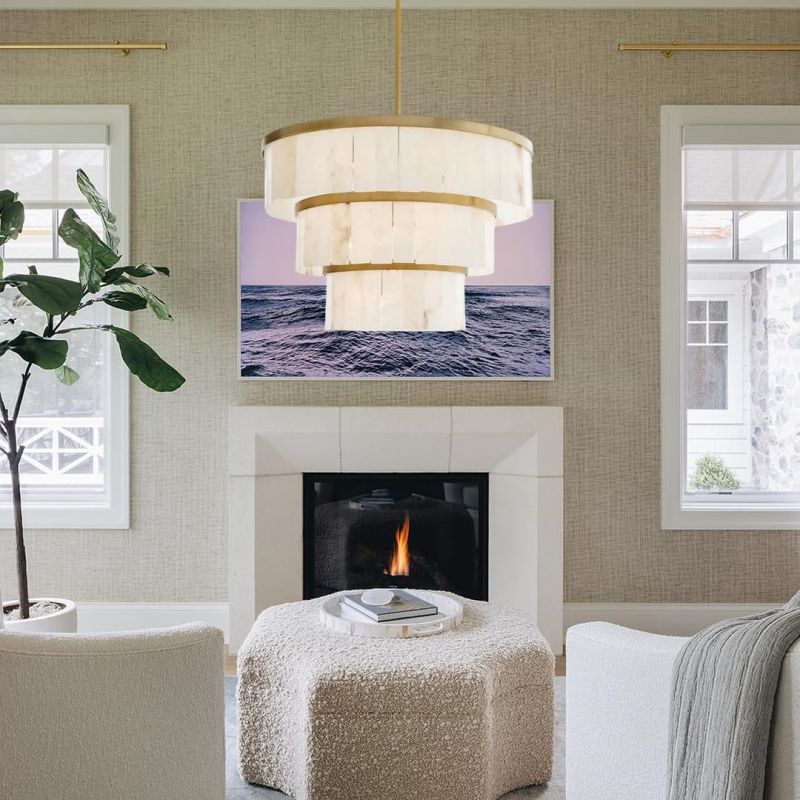 Alabaster 3 Tier Chandelier - Image 13