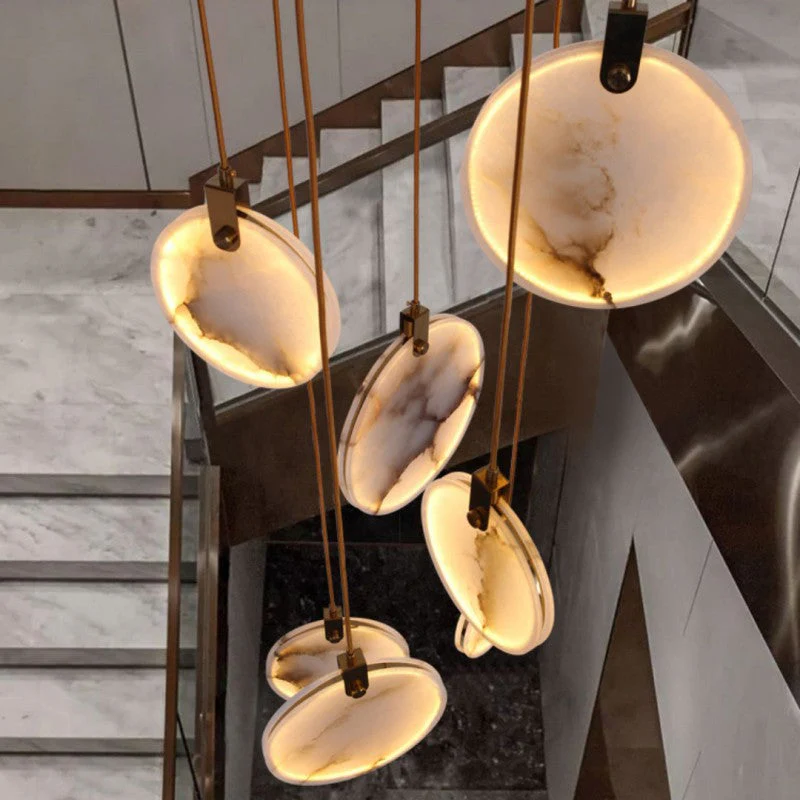 Alabaster Long Staircase Pendant Light - Image 17