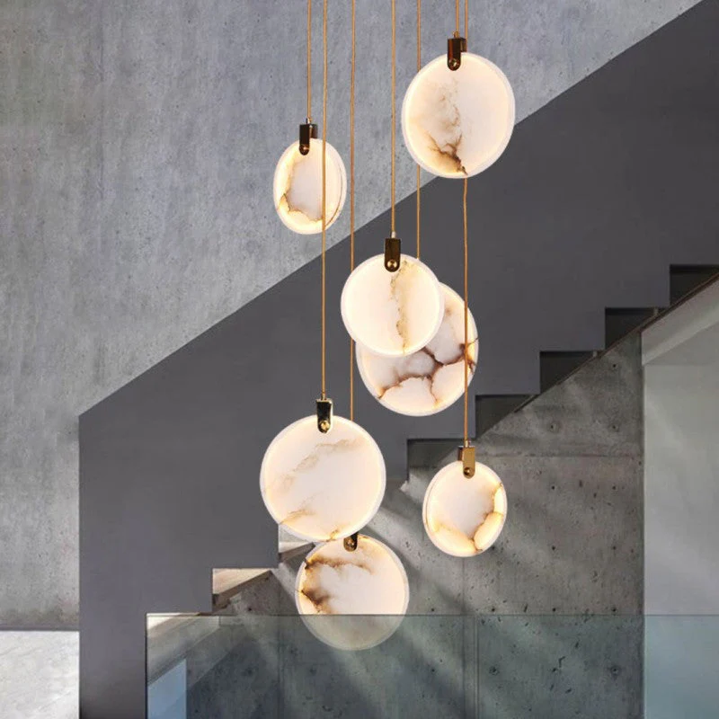 Alabaster Long Staircase Pendant Light - Image 9