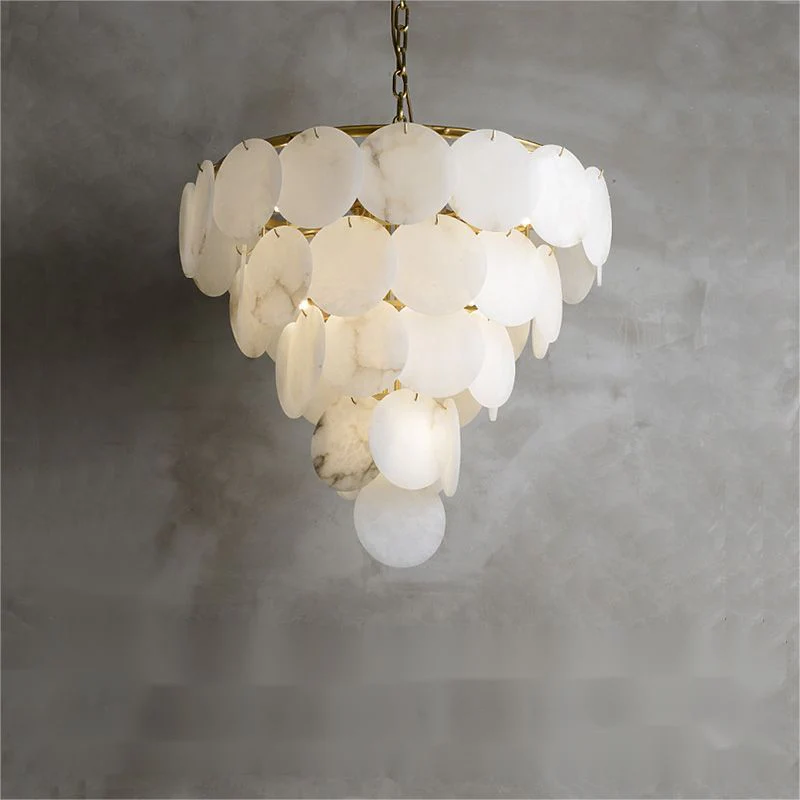 Alabaster Magnolia Multi-Tiered Round Chandelier - Image 3