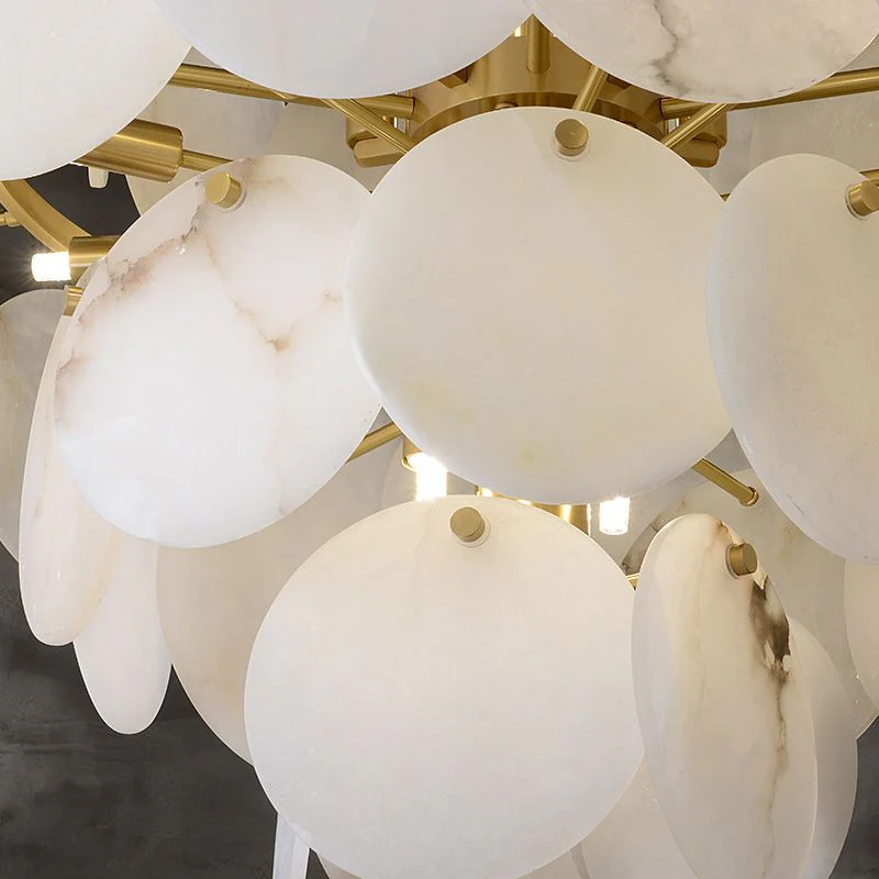 Alabaster Magnolia Multi-Tiered Round Chandelier - Image 5