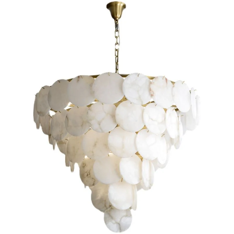 Alabaster Magnolia Multi-Tiered Round Chandelier - Image 8