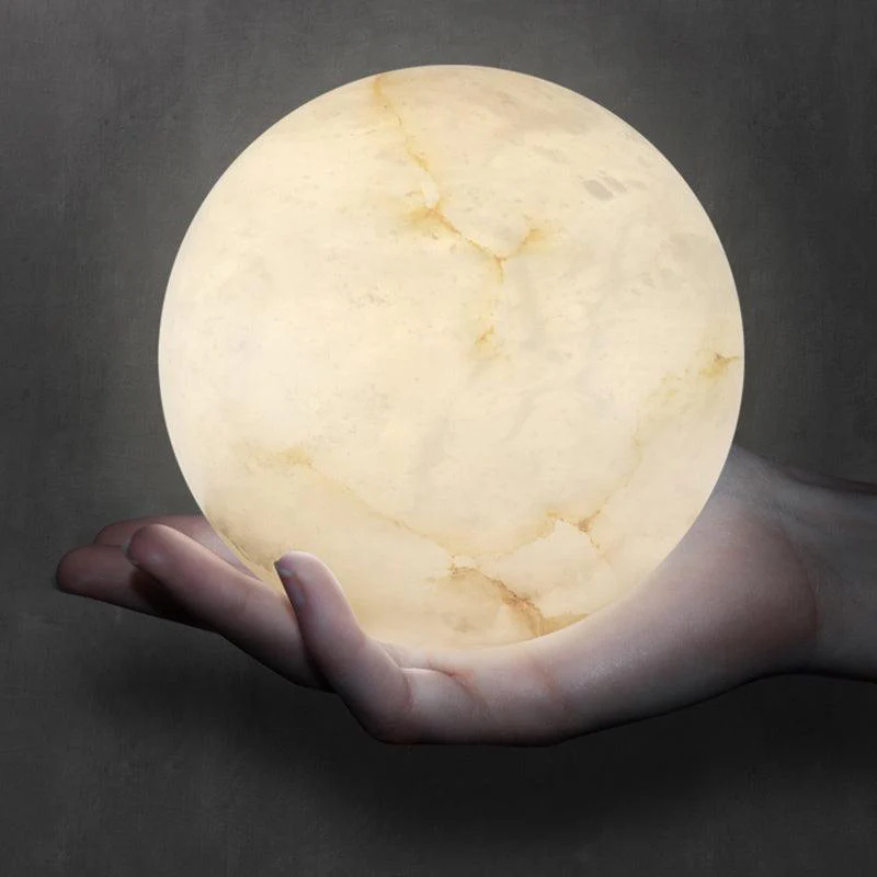Alabaster Round Art Pendant Light - Image 13