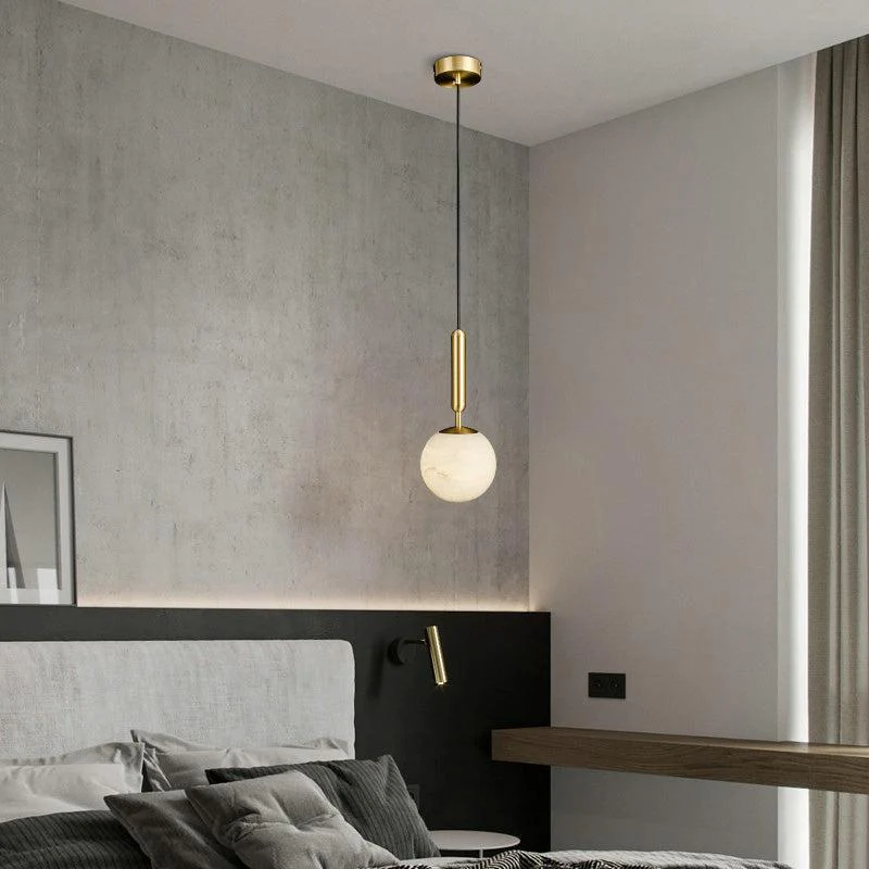 Alabaster Round Art Pendant Light - Image 14