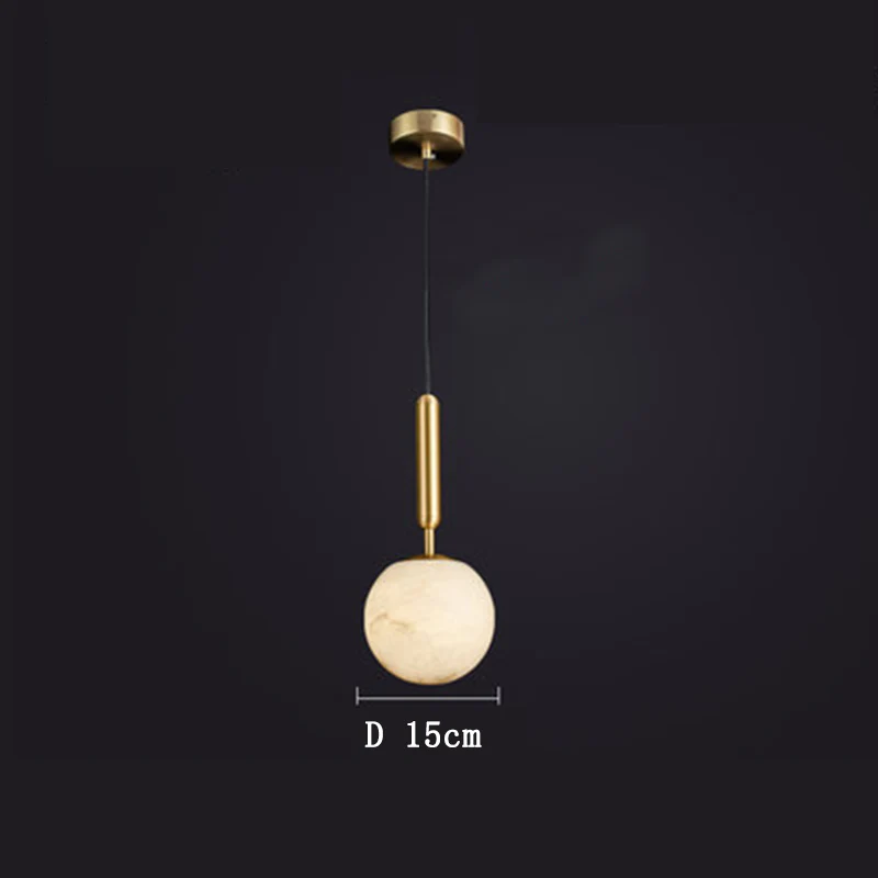 Alabaster Round Art Pendant Light - Image 16