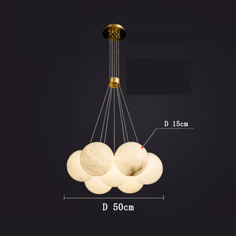 Alabaster Round Art Pendant Light - Image 3