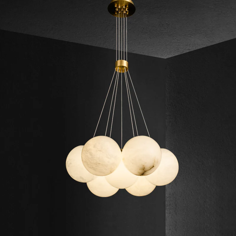 Alabaster Round Art Pendant Light - Image 4