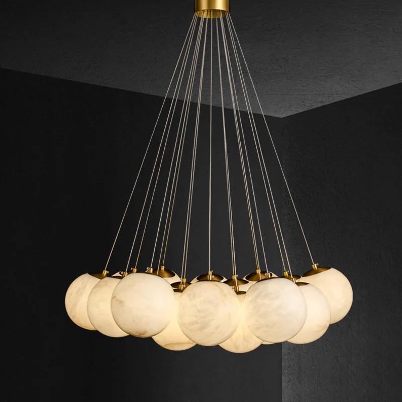 Alabaster Round Art Pendant Light - Image 5