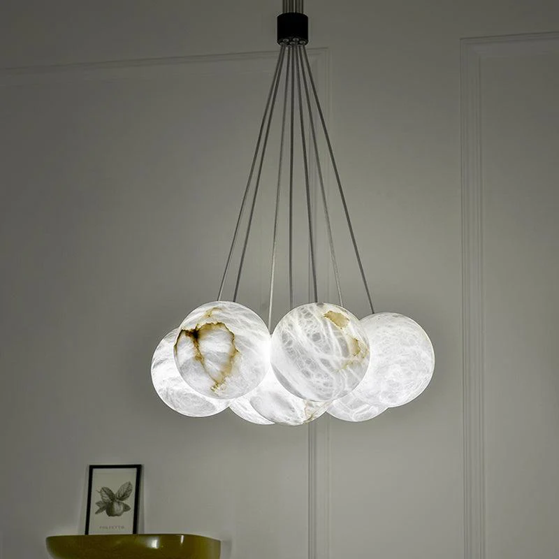 Alabaster Round Art Pendant Light - Image 6