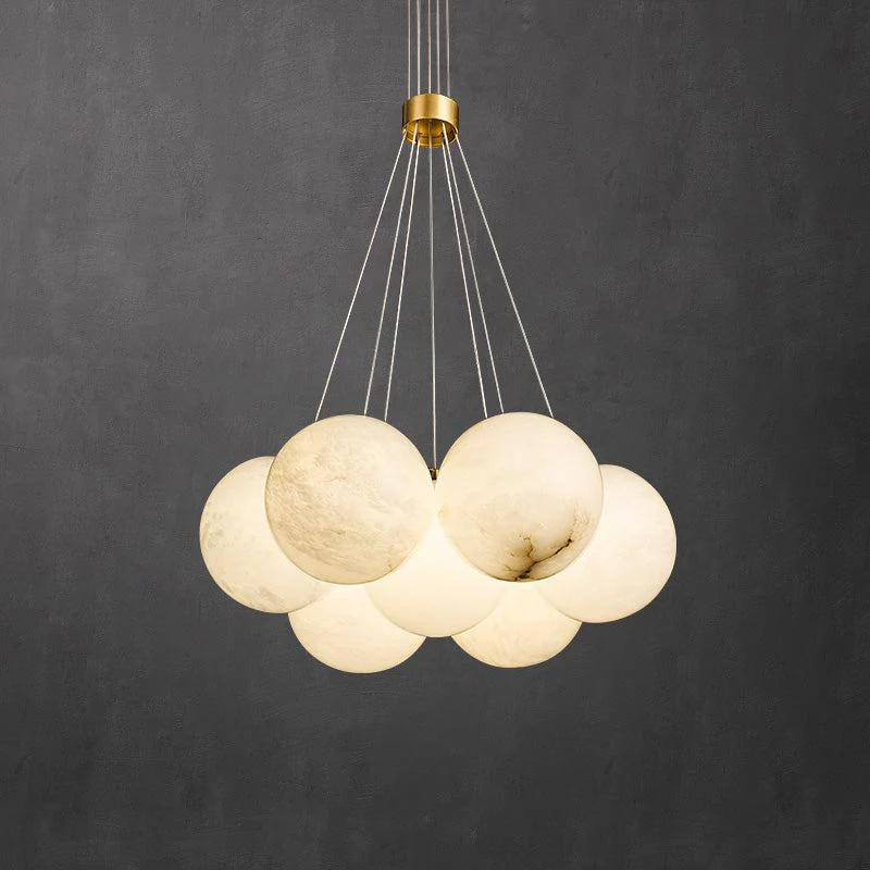 Alabaster Round Art Pendant Light - Image 7
