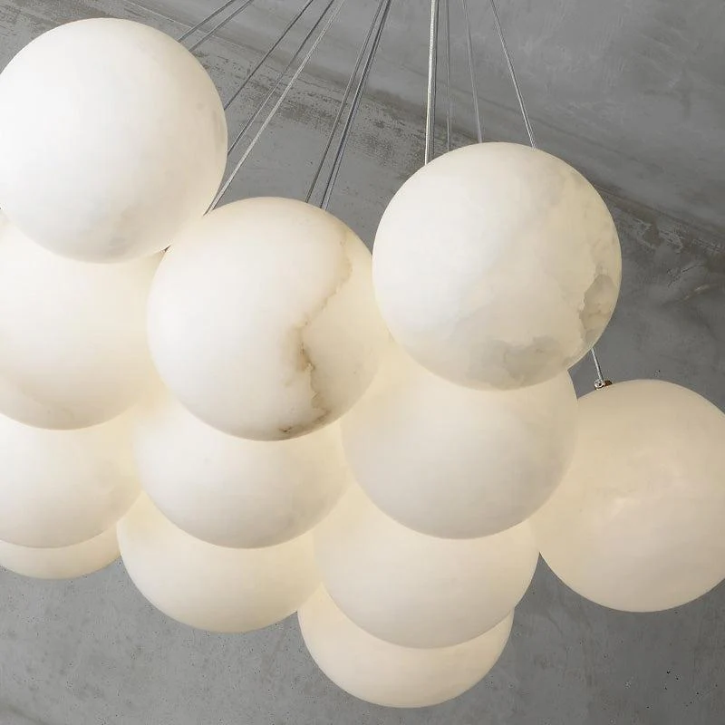 Alabaster Round Art Pendant Light - Image 8