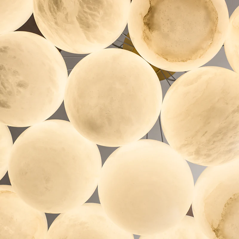 Alabaster Round Art Pendant Light - Image 9