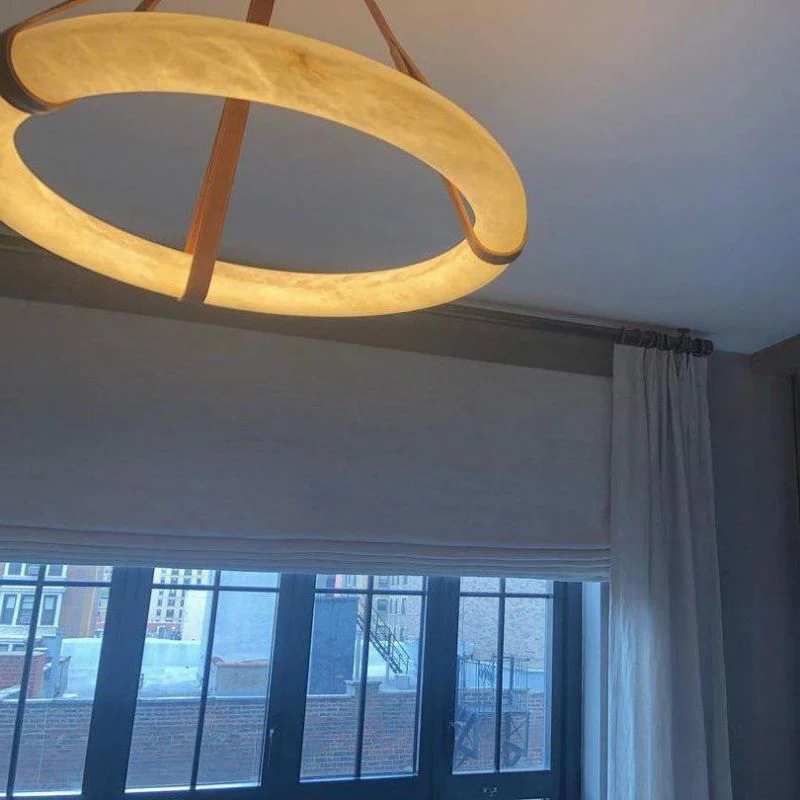 Alabaster Oslo Round Art Chandelier - Image 6