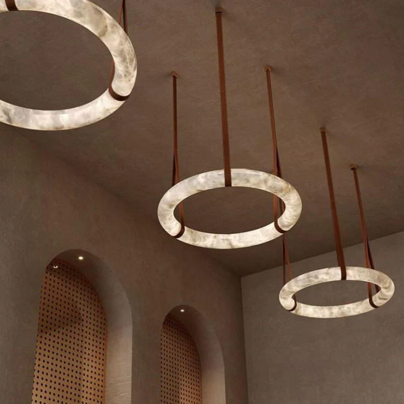 Alabaster Oslo Round Art Chandelier - Image 7