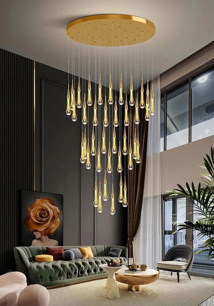 Allure Multi-LED Glass Staircase Chandelier - Image 11