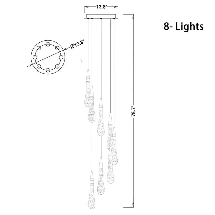 Allure Multi-LED Glass Staircase Chandelier - Image 17