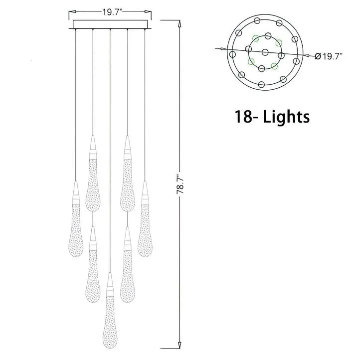 Allure Multi-LED Glass Staircase Chandelier - Image 18