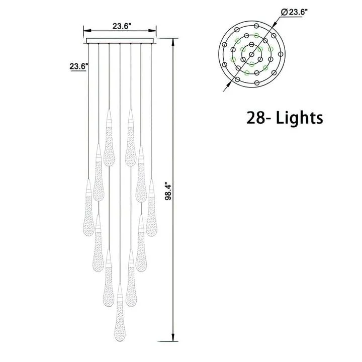 Allure Multi-LED Glass Staircase Chandelier - Image 19