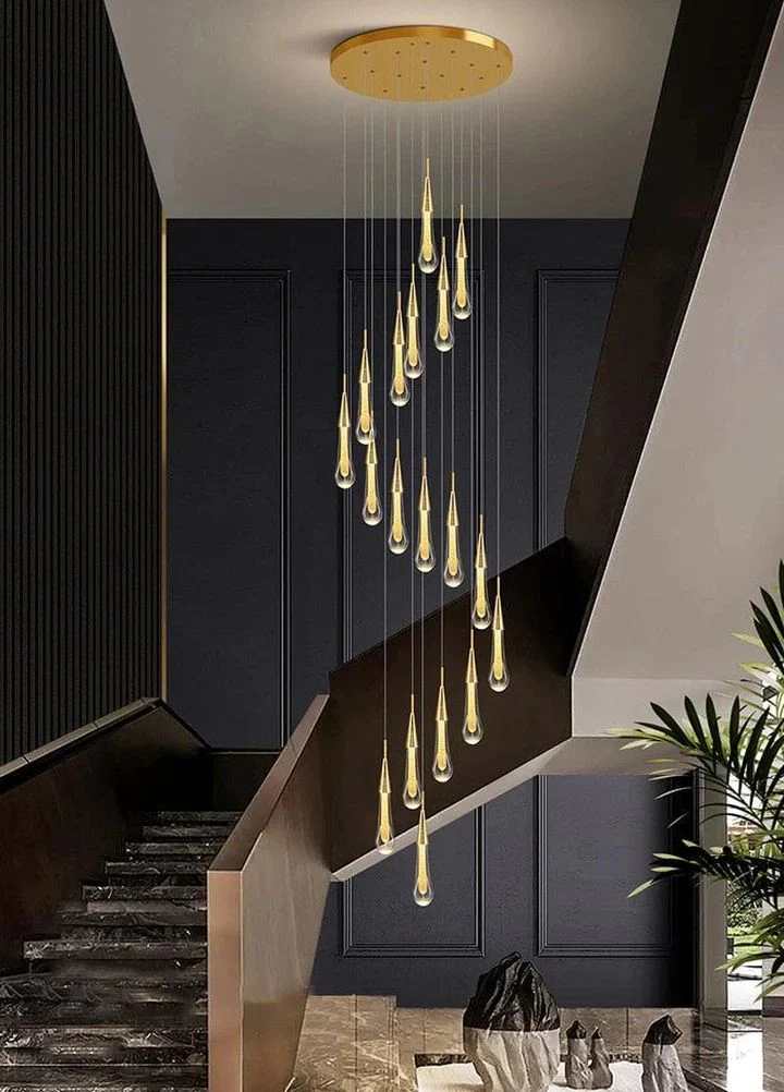 Allure Multi-LED Glass Staircase Chandelier - Image 4