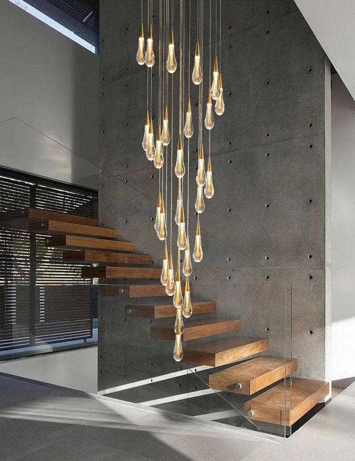 Allure Multi-LED Glass Staircase Chandelier - Image 5