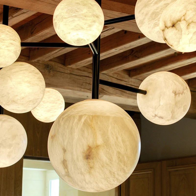 Carol Spheren Modern Artistic Alabaster Chandelier Light - Image 3