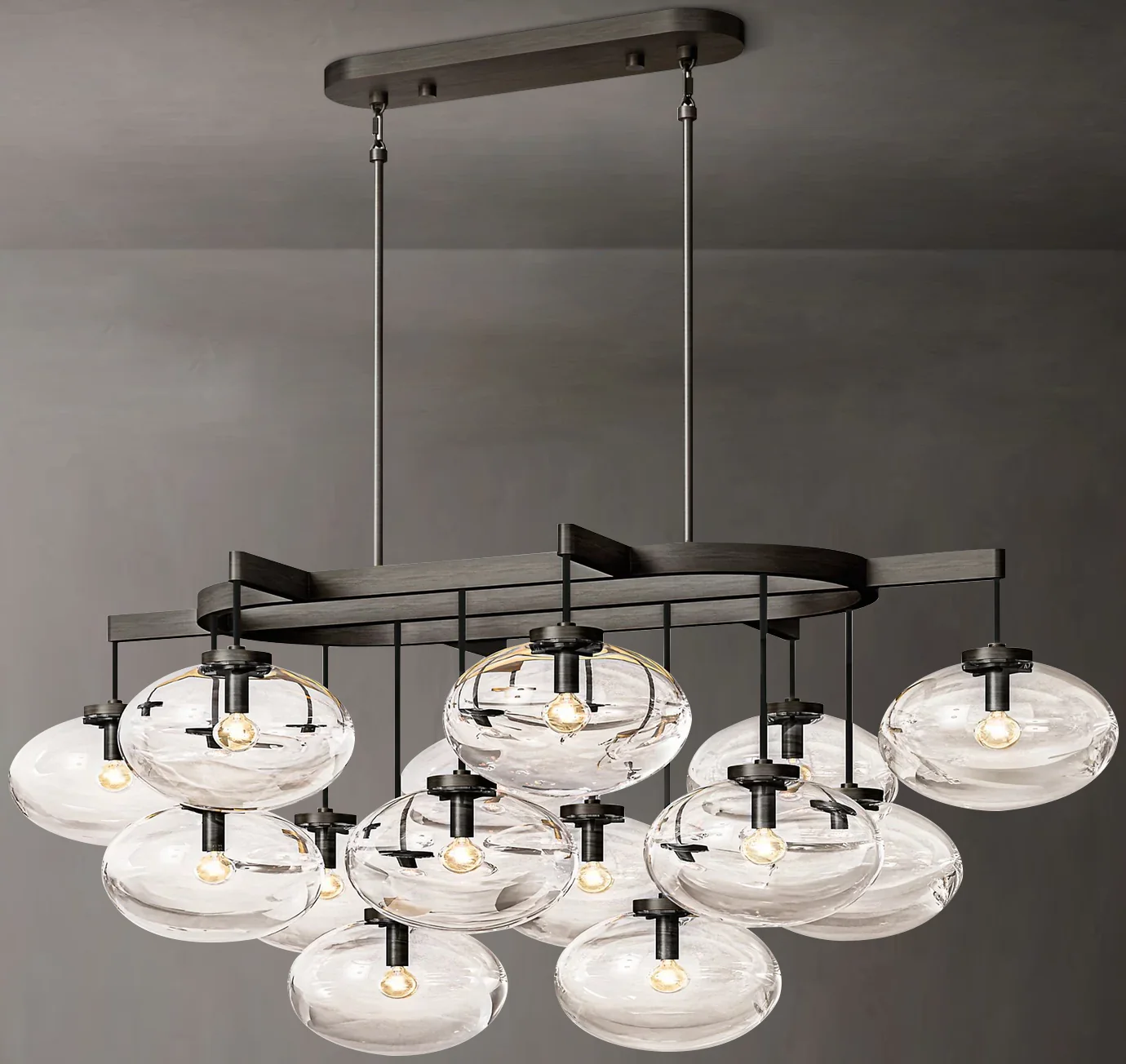 Crebat Clear Glass Linear Chandelier 54" - Image 6