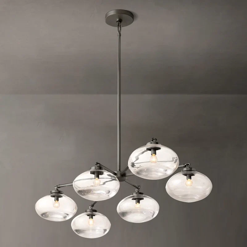 Crebat Clear Glass Mobile Linear Chandelier - Image 10