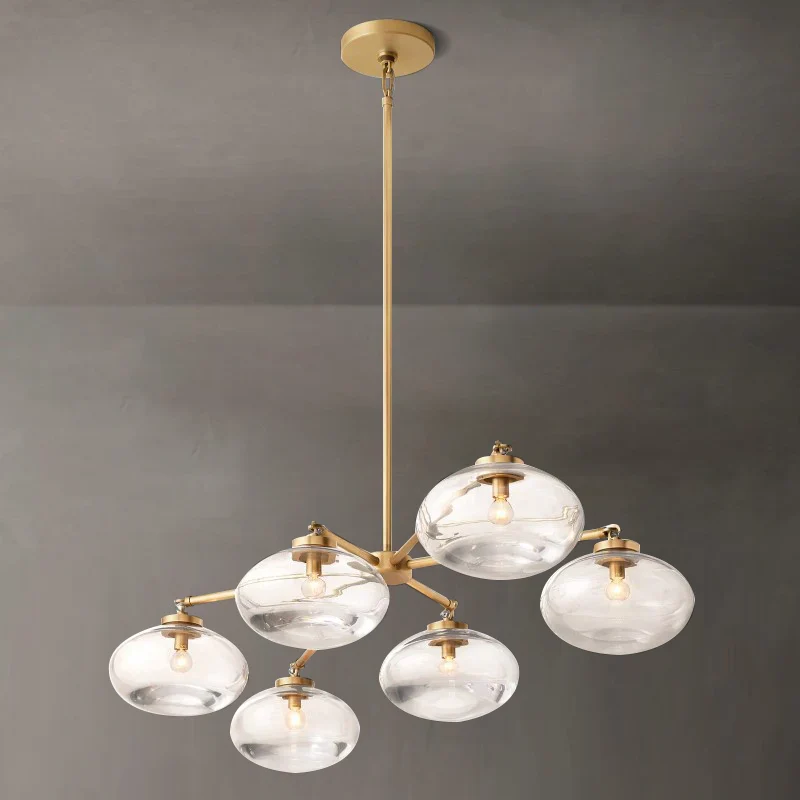 Crebat Clear Glass Mobile Linear Chandelier - Image 9