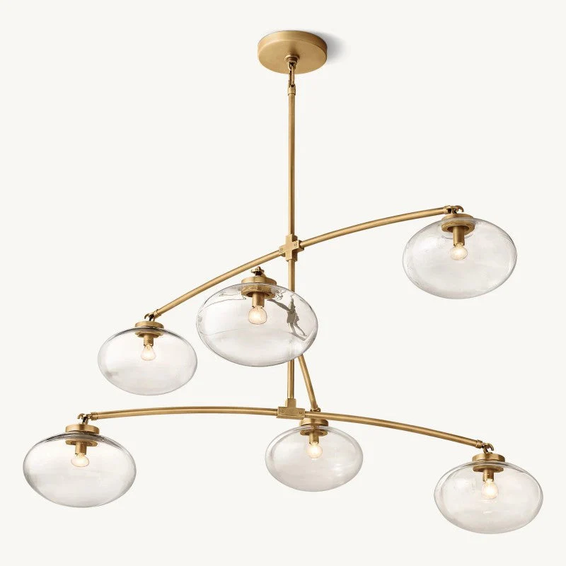 Crebat Clear Glass Mobile Round Chandelier - Image 6
