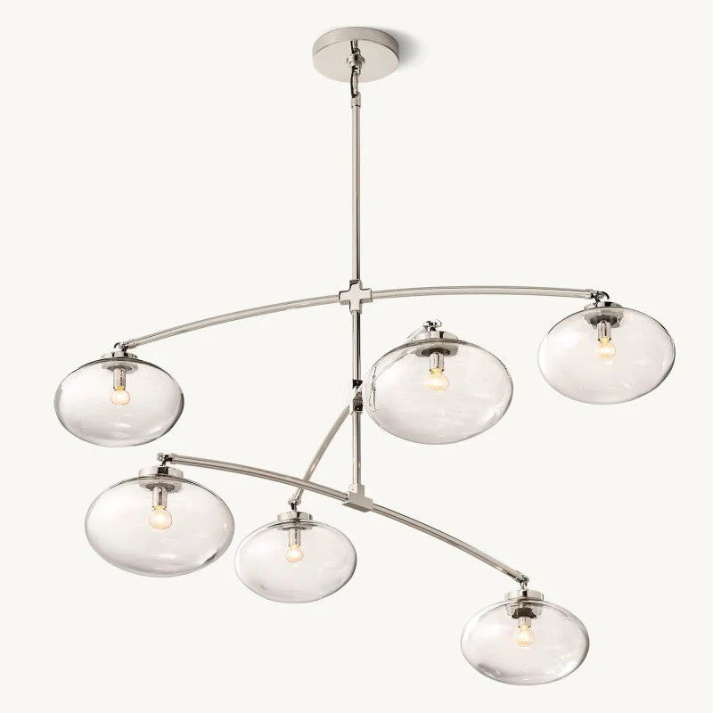 Crebat Clear Glass Mobile Round Chandelier - Image 8