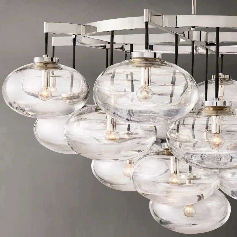 Crebat Clear Glass Round Chandelier 48" - Image 5