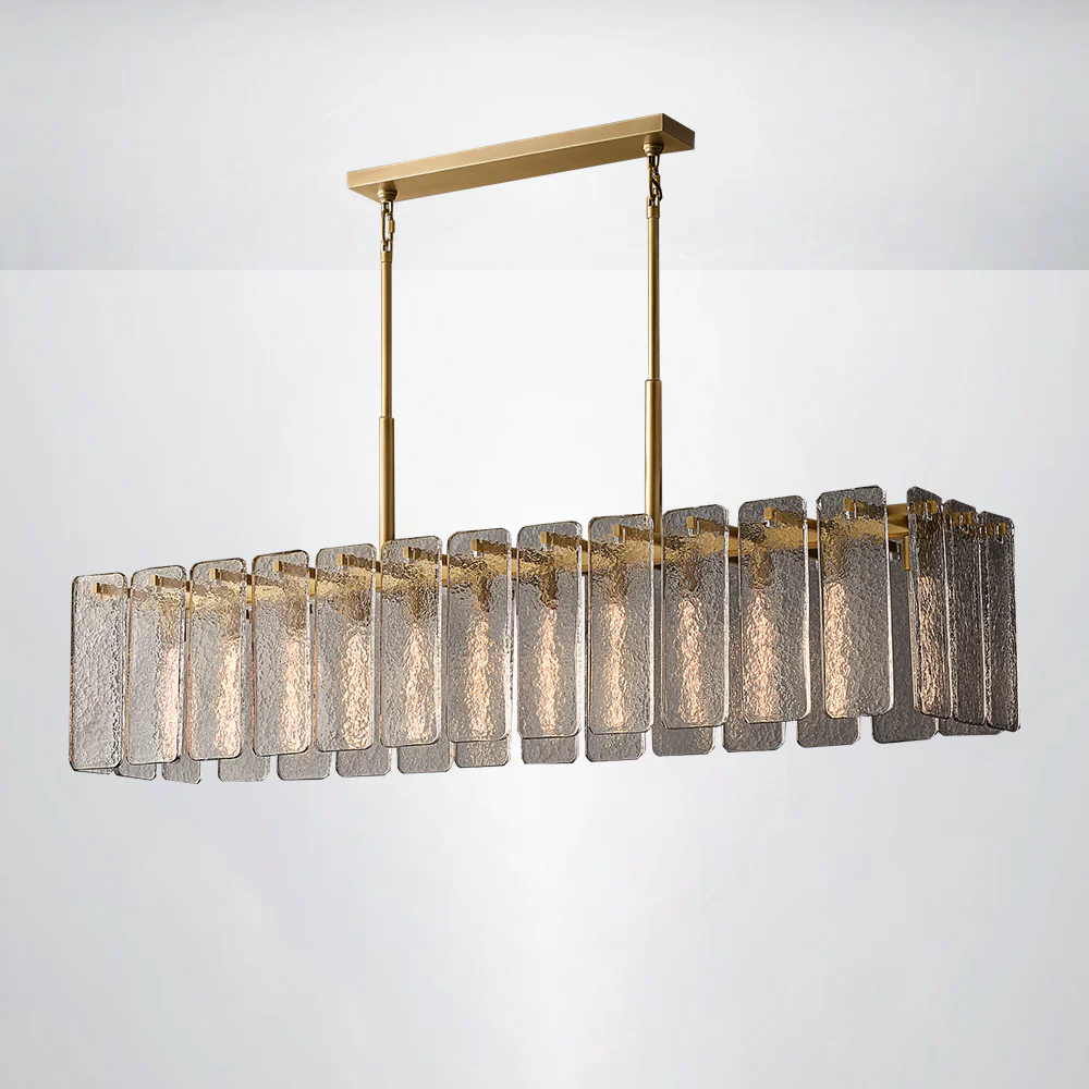 Elamette Glass Rectangular Chandelier 72"W - Image 2