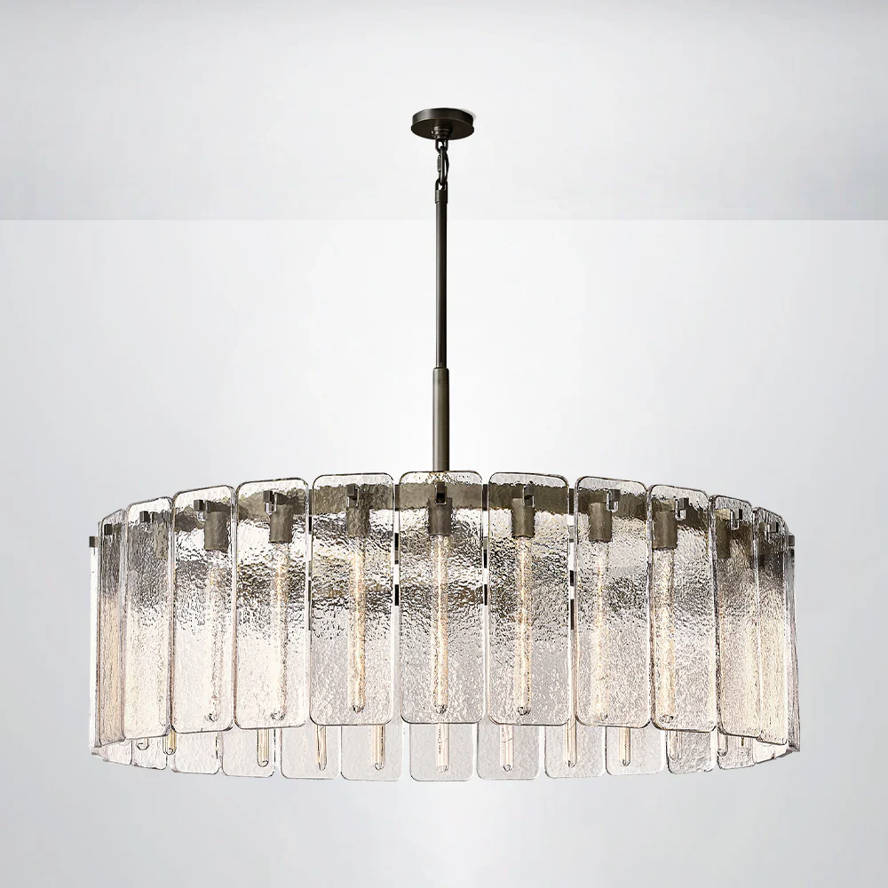 Elamette Glass Round Chandelier 48"D - Image 3