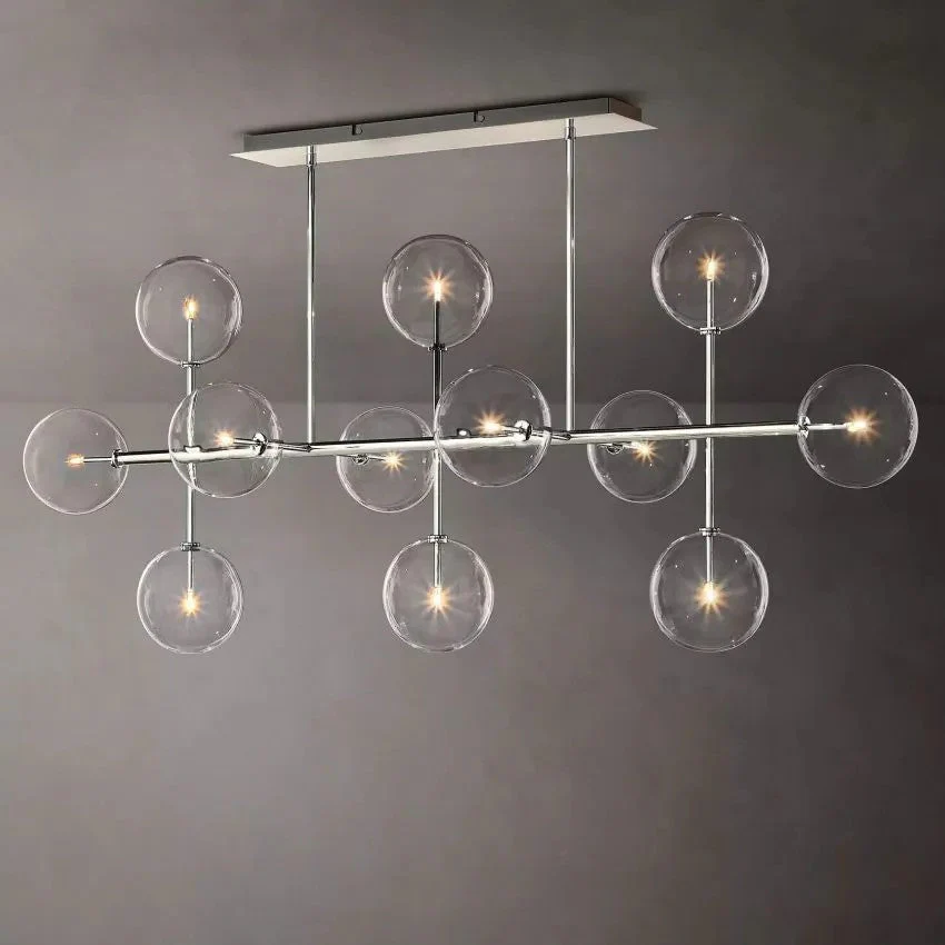 Glass Globe Linear Chandelier 72'' - Image 6