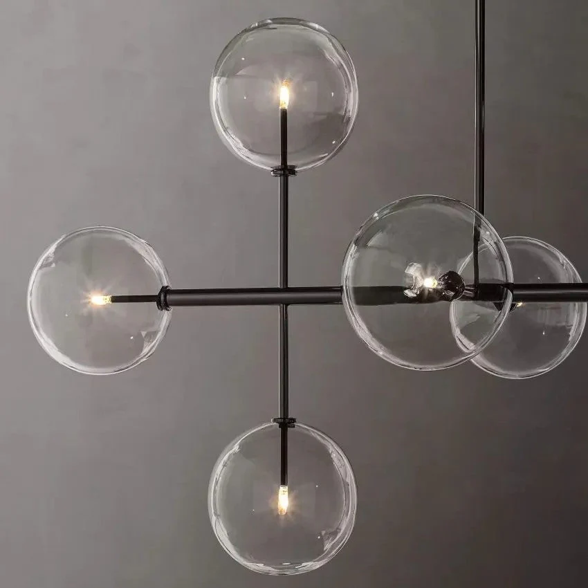 Glass Globe Linear Chandelier 72'' - Image 8