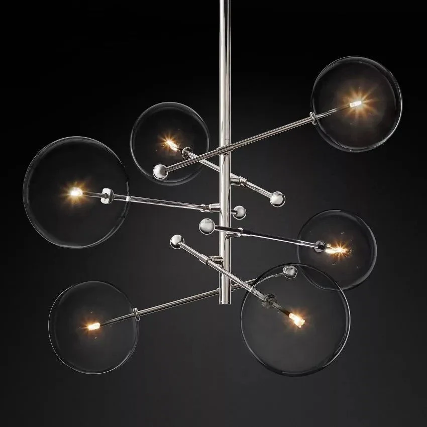 Glass Globe Pendant Chandelier 55'' - Image 3