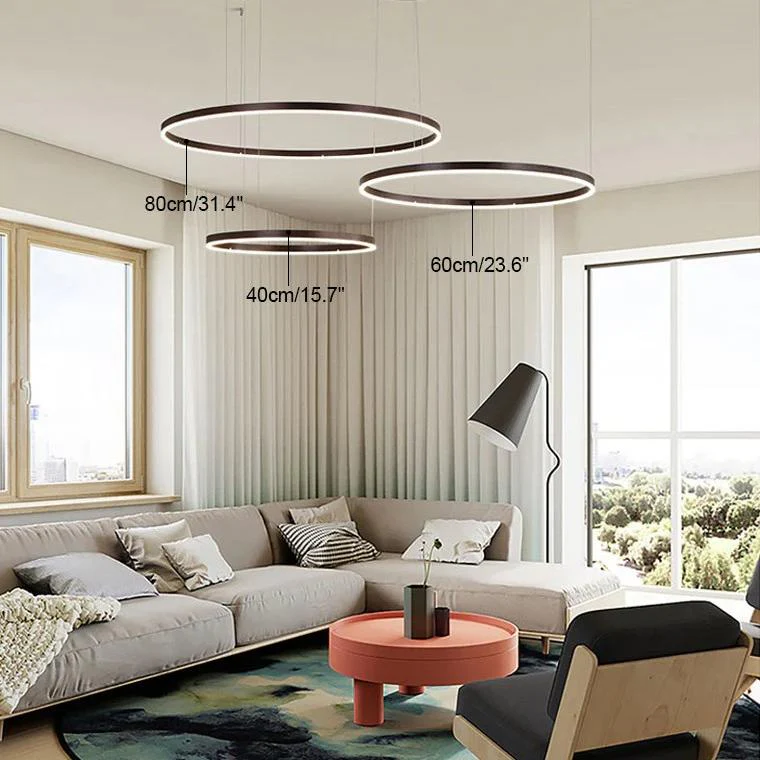 Halo Multi Rings Black Chandelier - Image 4