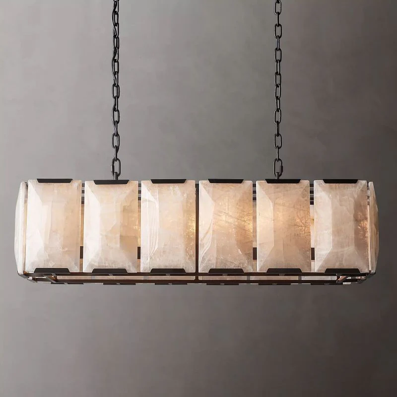 Hawsan Calcite Rectangular Chandelier 42" - Image 3