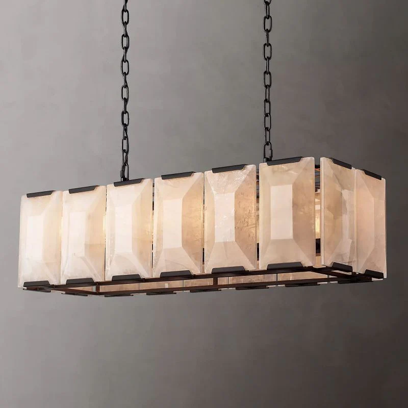Hawsan Calcite Rectangular Chandelier 42" - Image 4