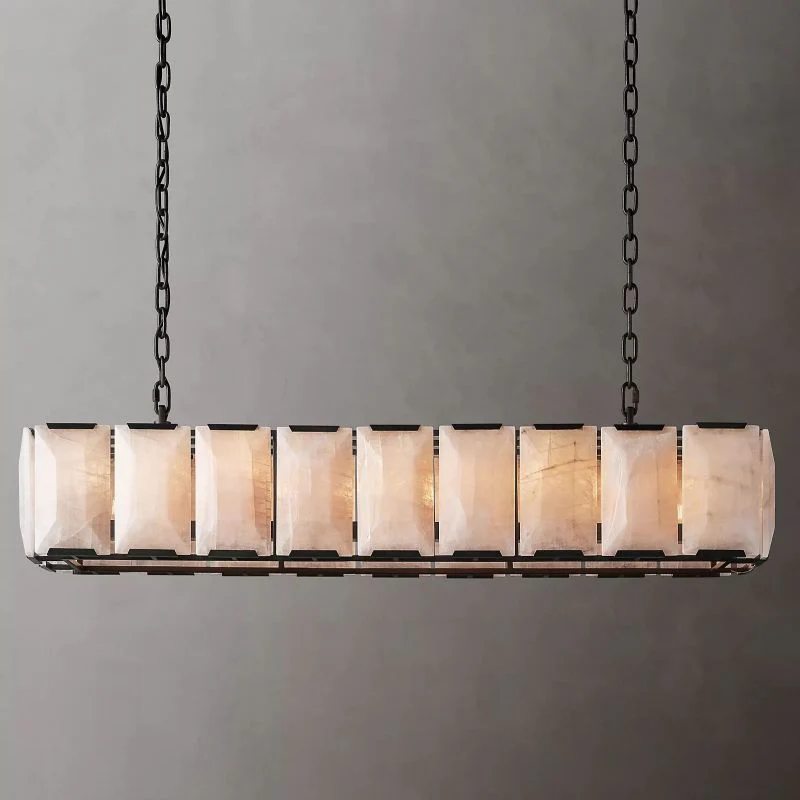 Hawsan Calcite Rectangular Chandelier 62" - Image 3