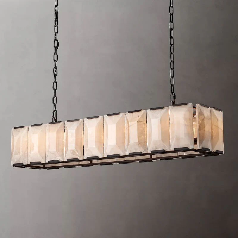 Hawsan Calcite Rectangular Chandelier 62" - Image 4