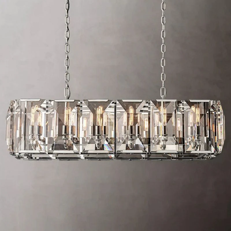 Hawsan Multicurve Crystal Rectangular Chandelier 42“ - Image 3