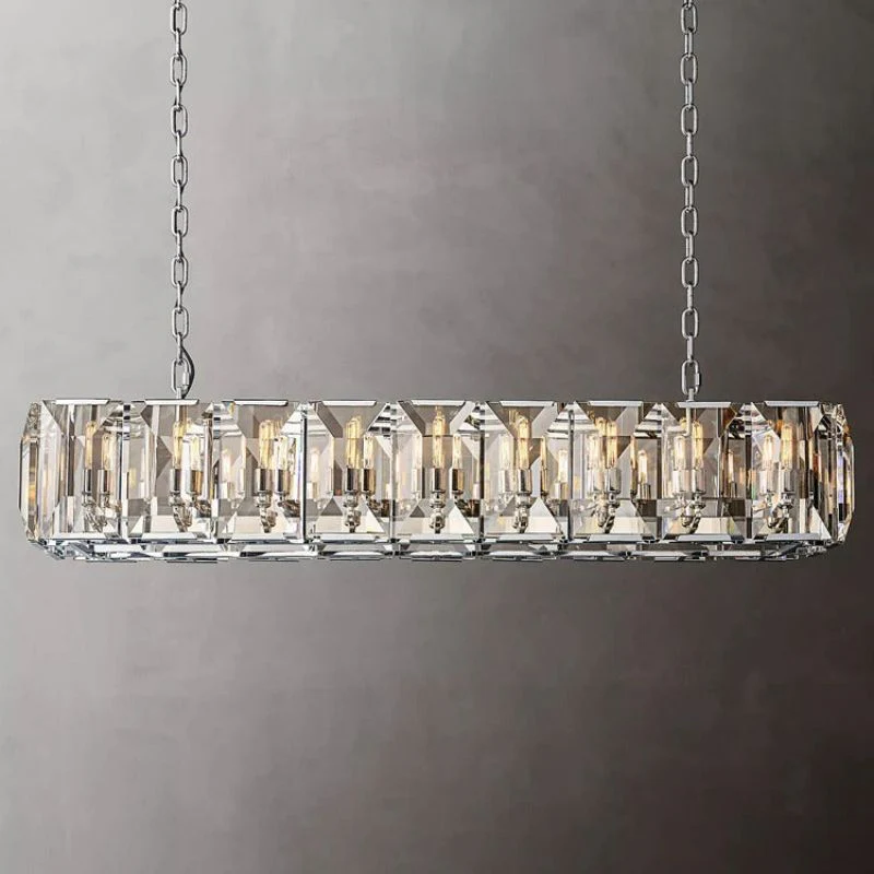 Hawsan Multicurve Crystal Rectangular Chandelier 62" - Image 3