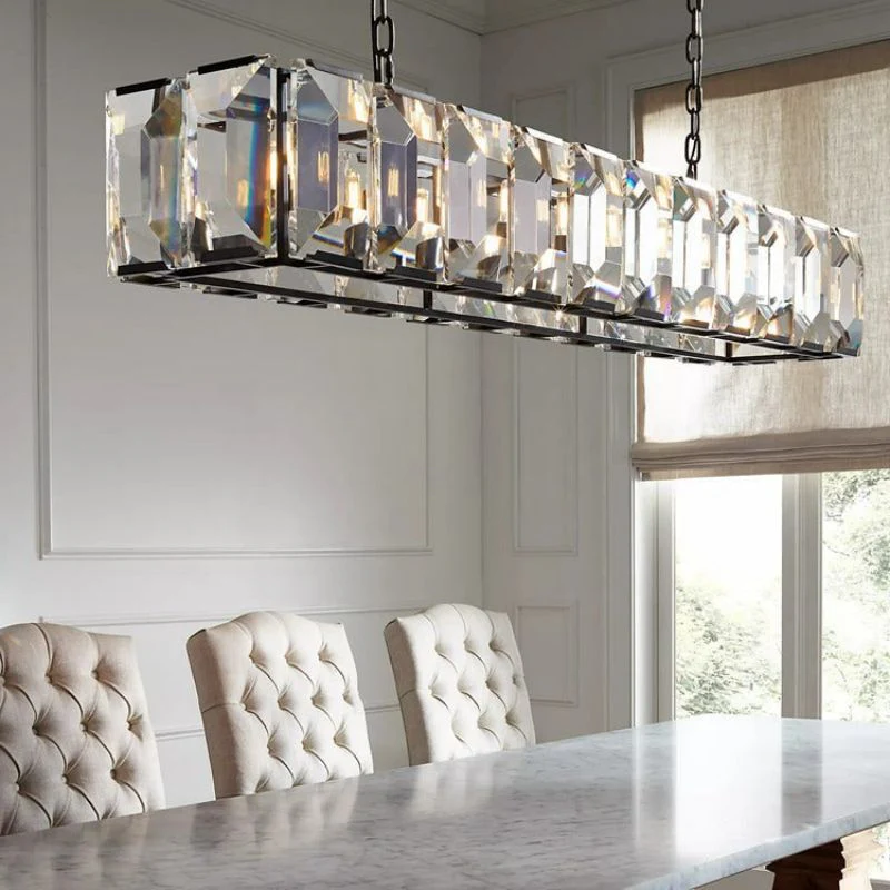Hawsan Multicurve Crystal Rectangular Chandelier 74“ - Image 4