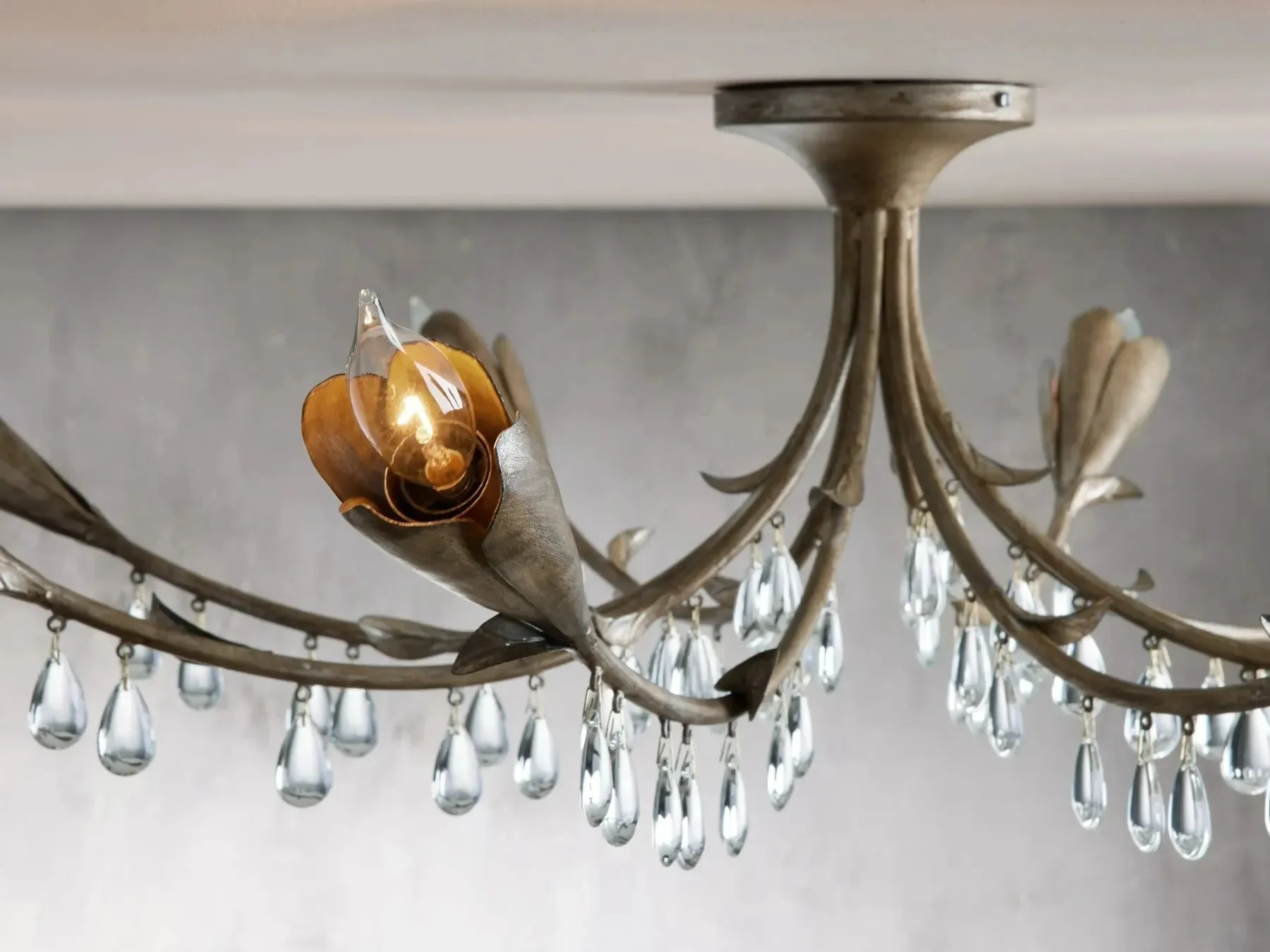 Kaile Crystal Flushmount Ceiling Light 40''W - Image 4