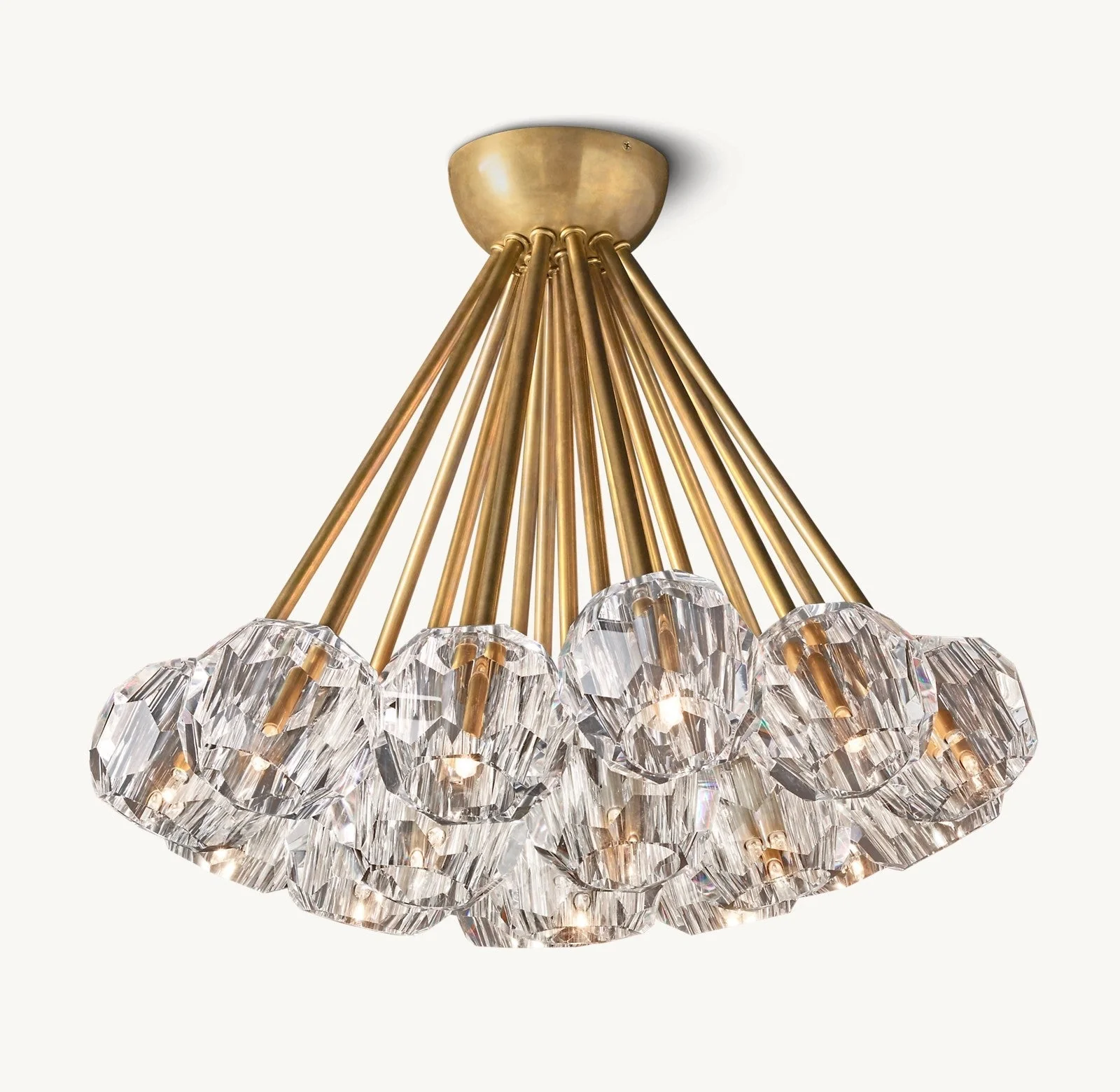 Kalle Cristal Clear Glass Flushmount 24"
