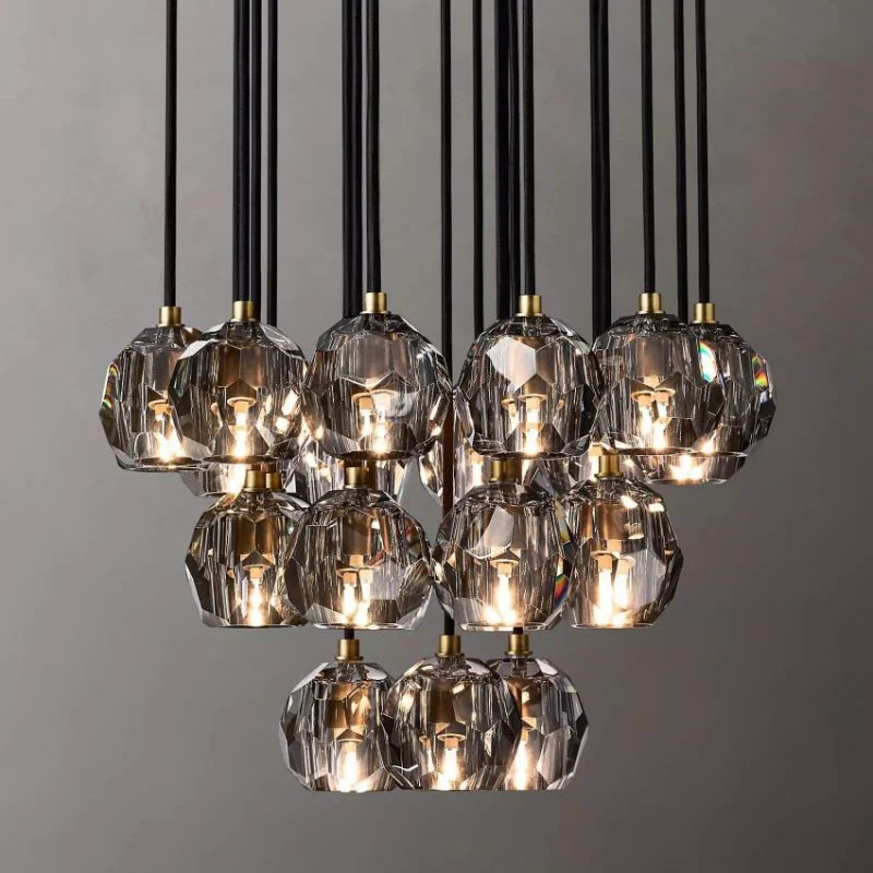 Kalle Smoke Crystal Cluster Chandelier D24" - Image 5