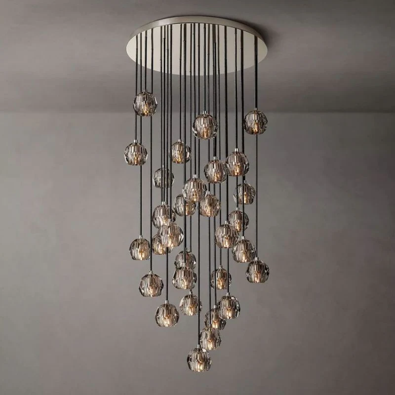 Kalle Smoke Crystal Cluster Chandelier D30" - Image 3