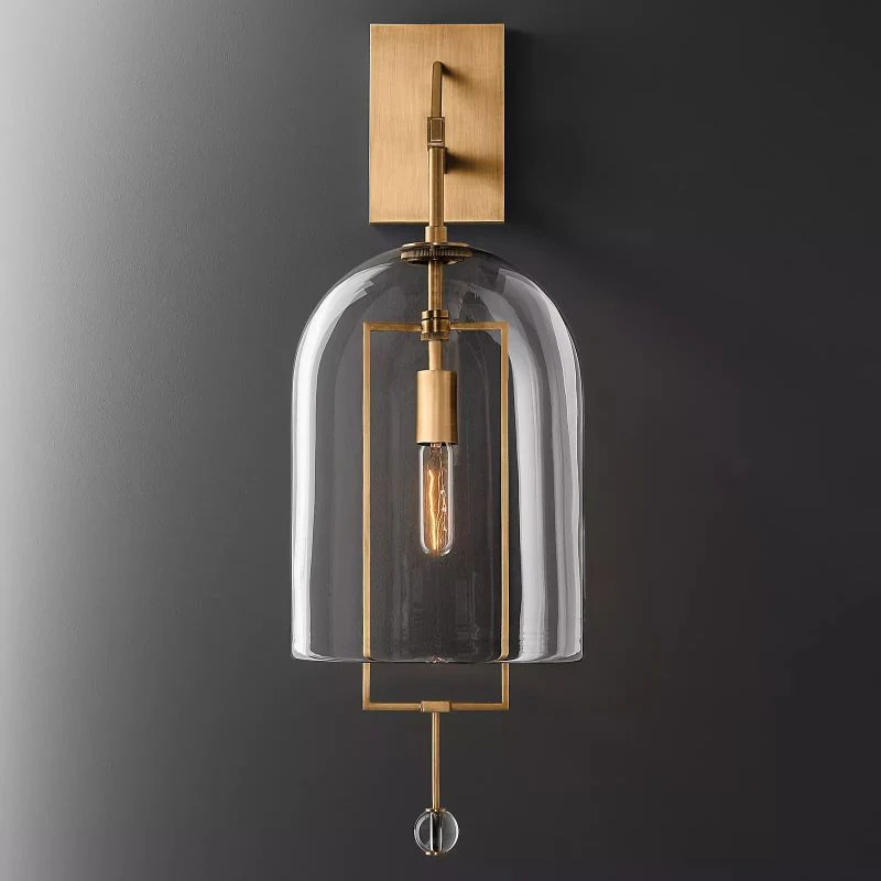 Louhia Brass Grand Wall Sconce With Glass Shade - Image 4
