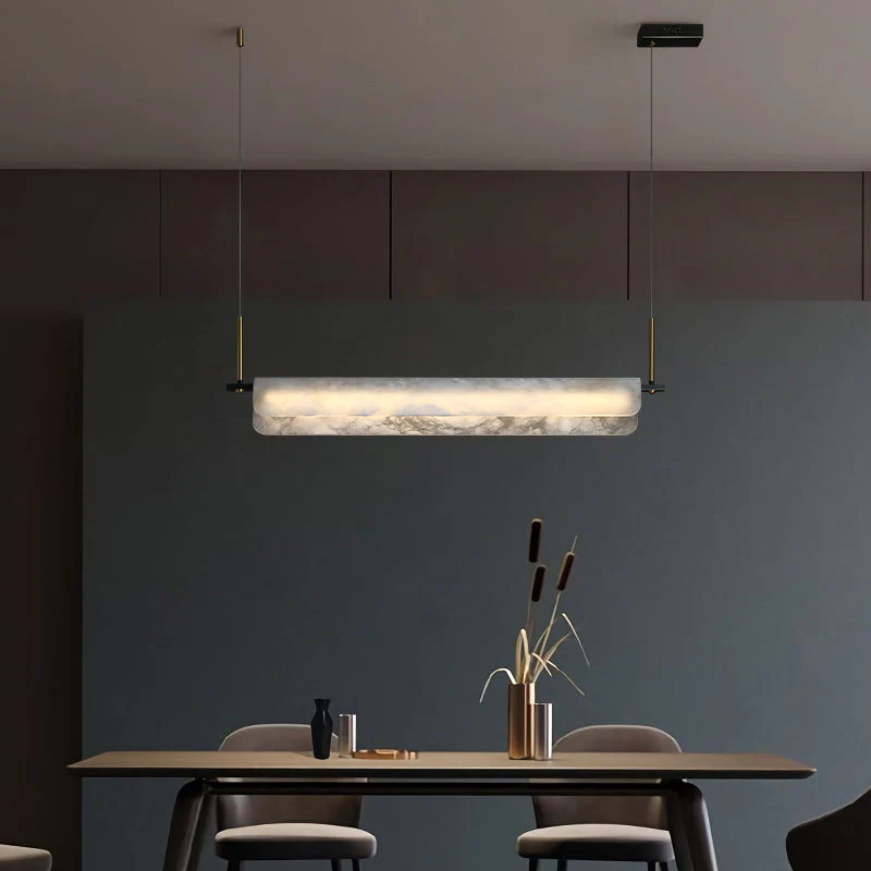 Alabaster Linear Art Chandelier Light - Image 3
